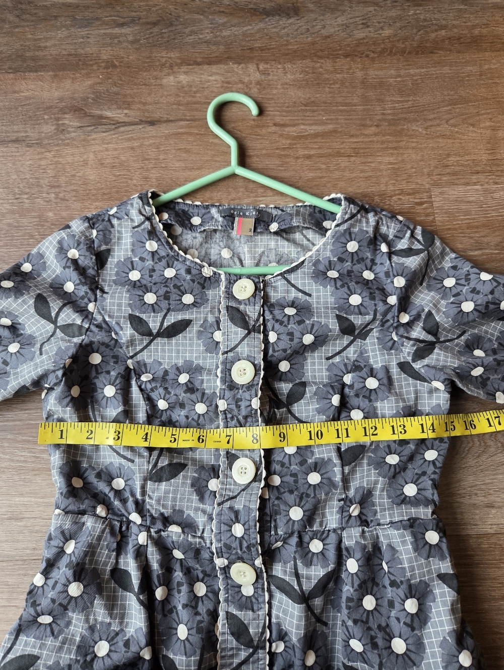 Orla Kiely Grey Floral Button Front Womens Dress size 2 - Picture 3 of 7